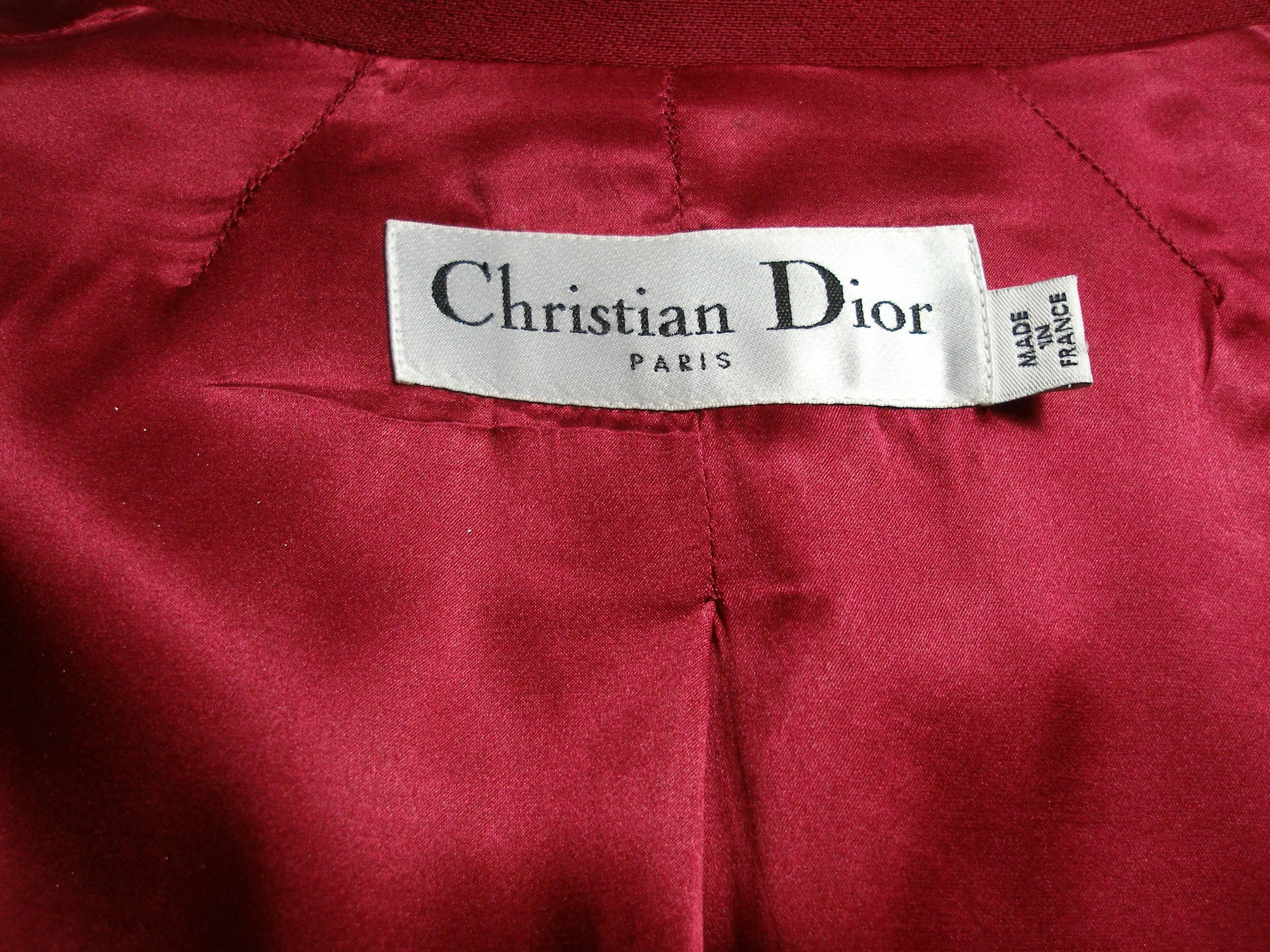 John Galliano For Christian Dior Runway Wool Framboise Suit Skirt FR38, 2009   For Sale 1