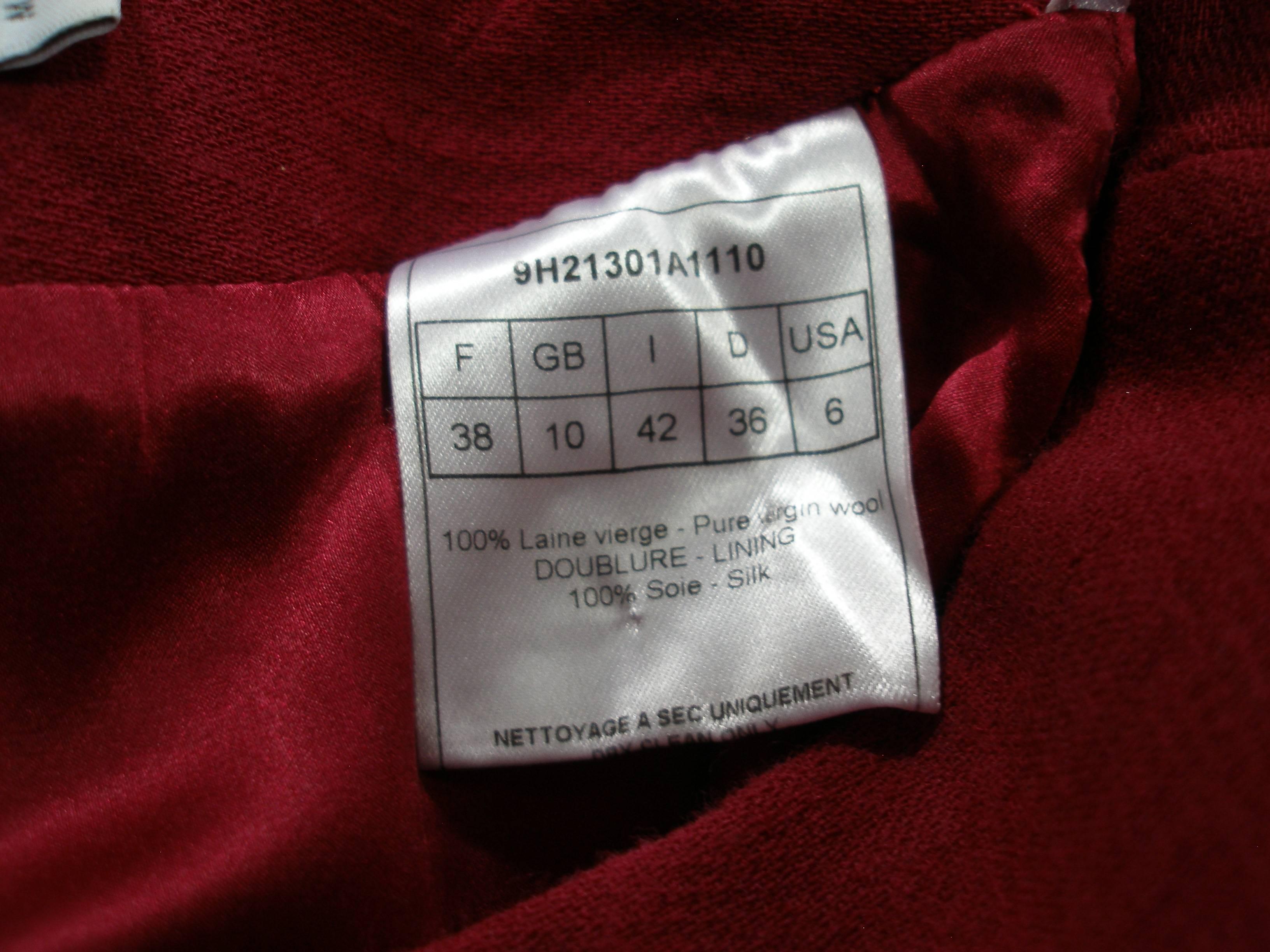 John Galliano For Christian Dior Runway Wool Framboise Suit Skirt FR38, 2009   For Sale 2