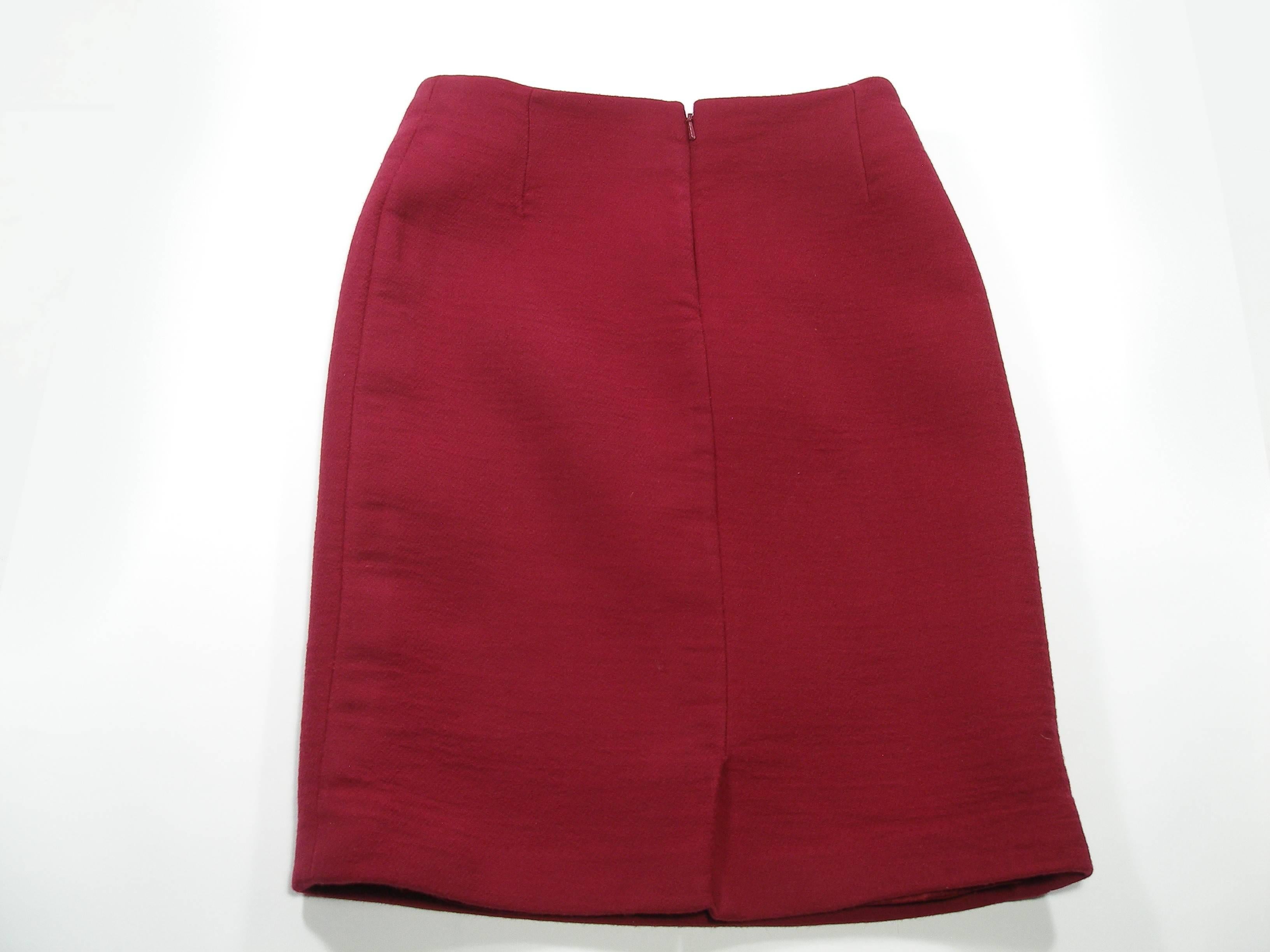John Galliano For Christian Dior Runway Wool Framboise Suit Skirt FR38, 2009   For Sale 4