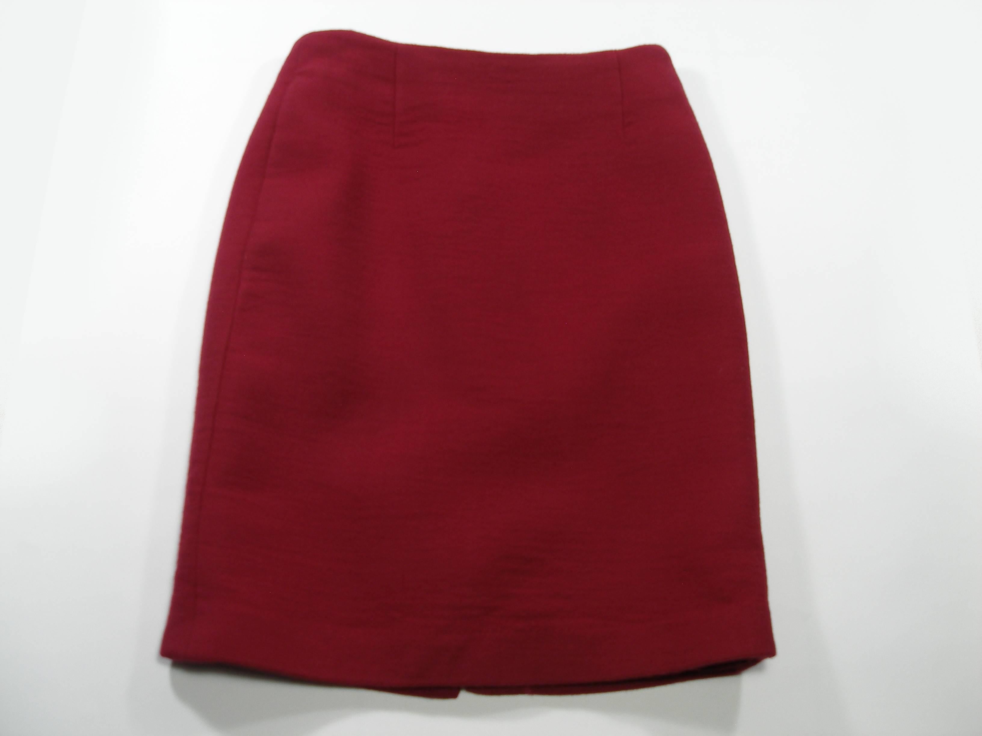 John Galliano For Christian Dior Runway Wool Framboise Suit Skirt FR38, 2009   For Sale 3