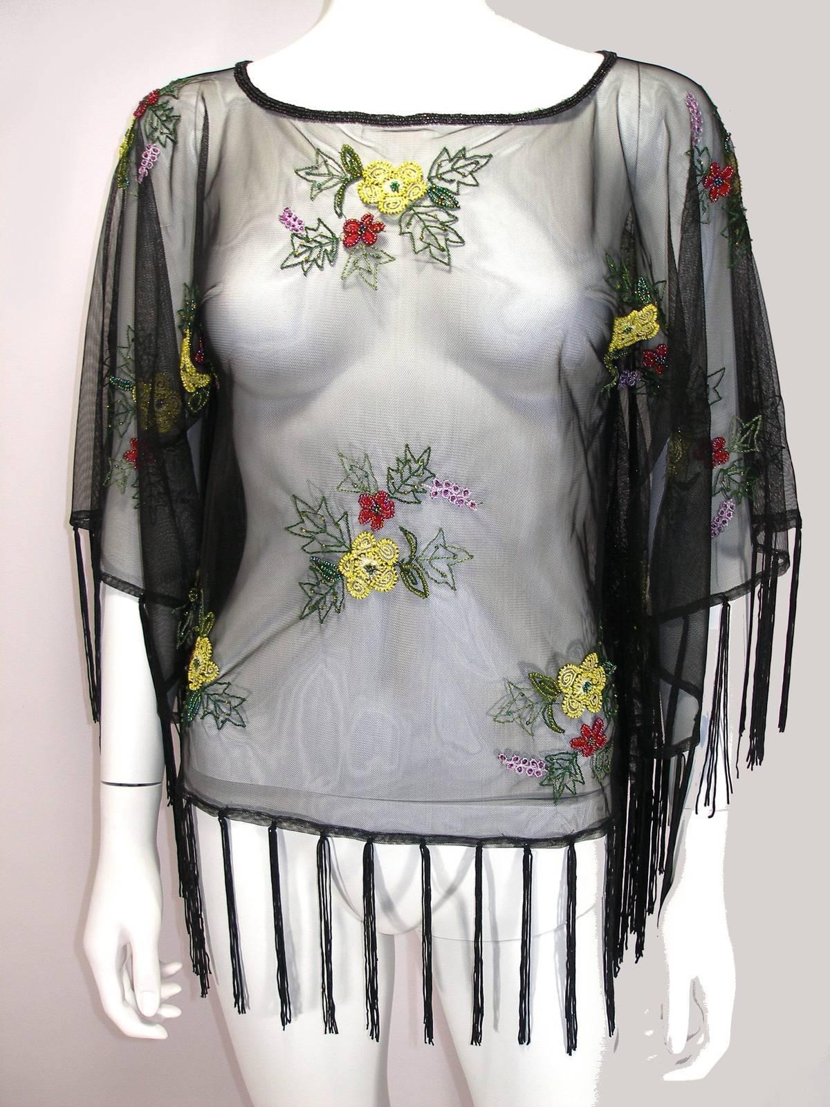 Vintage Christian Dior by John Galliano Set Cardigan and Poncho Embroidered XS For Sale 2