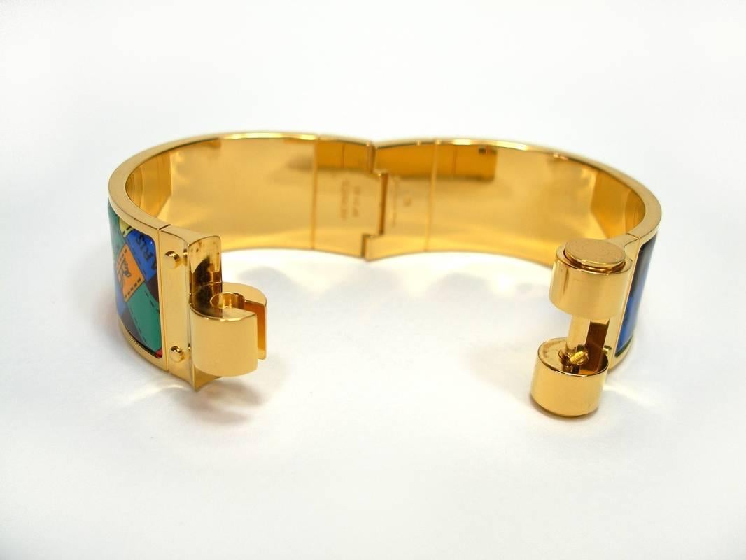 Hermès Bracelet Charniére Bolduc Au Carré Rose Gold Plated Hardware 4