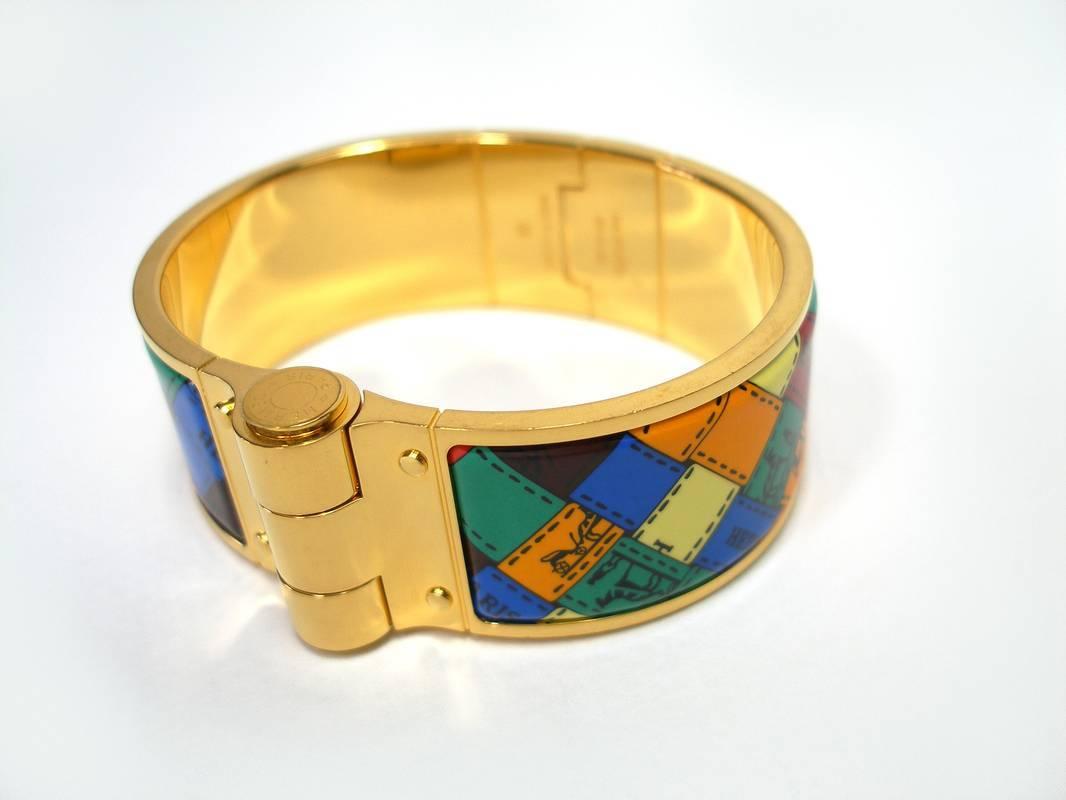 Women's Hermès Bracelet Charniére Bolduc Au Carré Rose Gold Plated Hardware