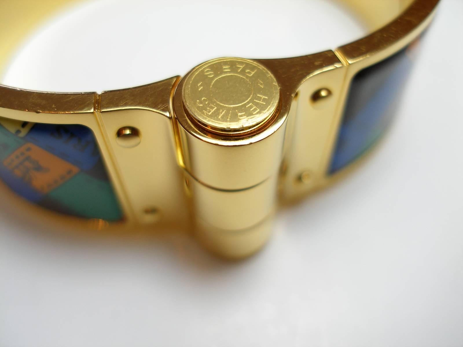 Hermès Bracelet Charniére Bolduc Au Carré Rose Gold Plated Hardware 3