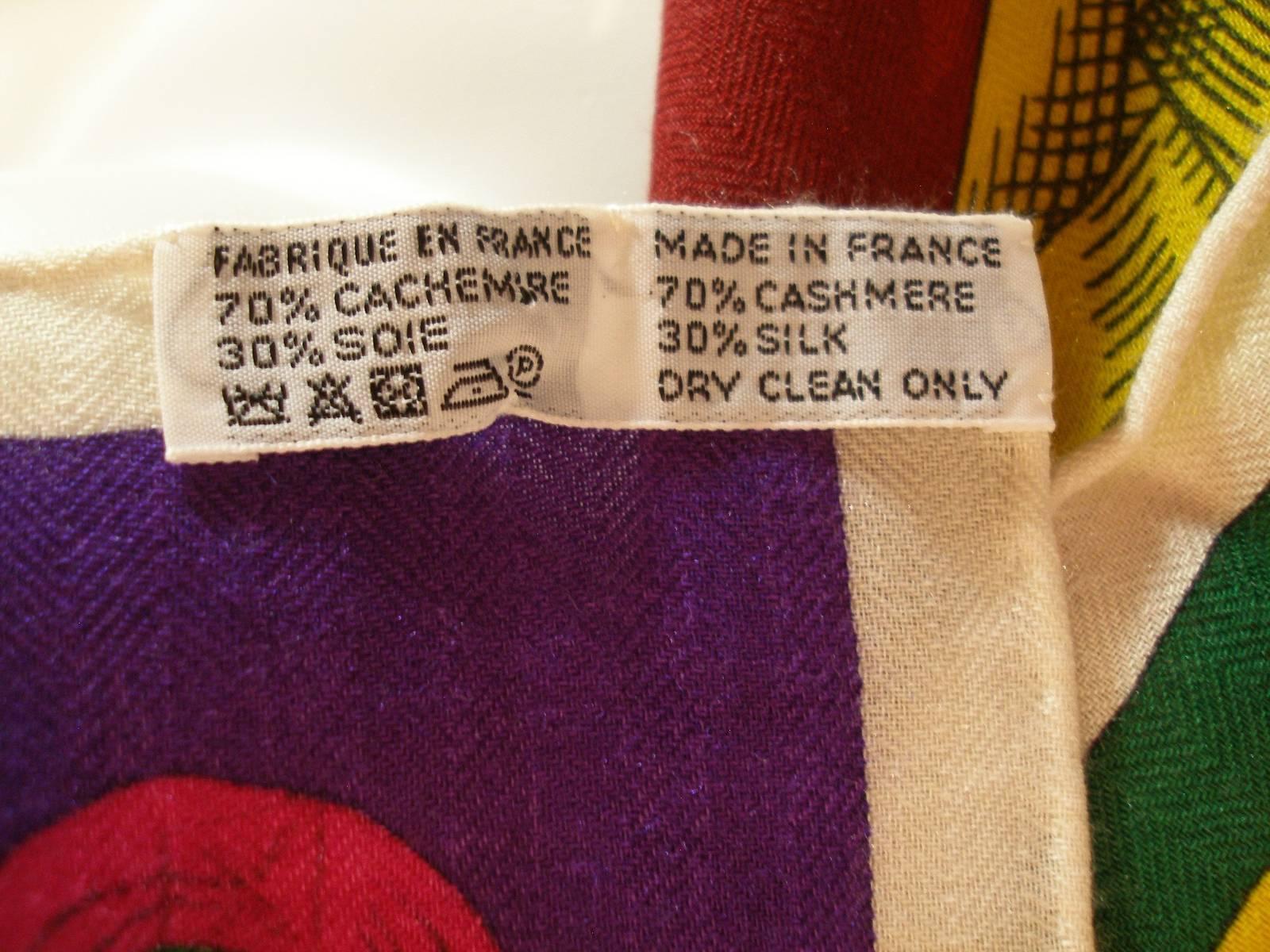 Hermès Made In France GM 140 / 55 Della Cavalleria Cashmere Shawl / Brand New 4
