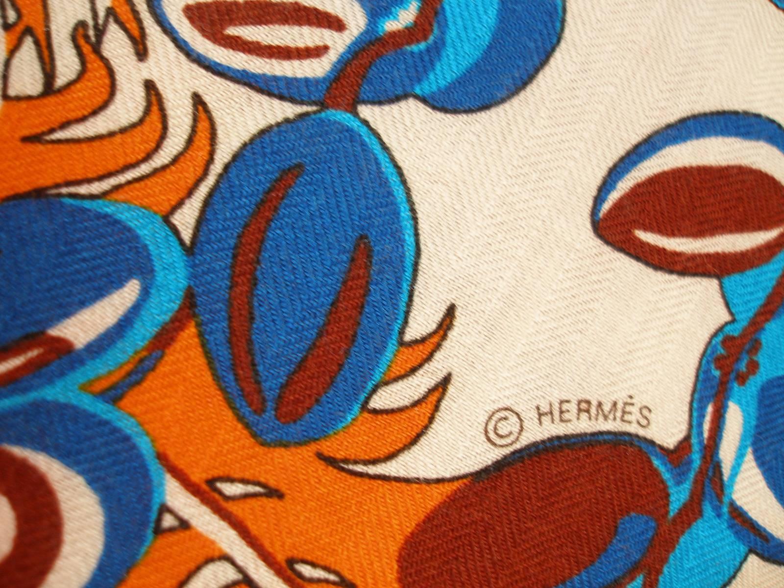 Gorgeous and Rare New Hermes Mythiques Phoenix Cashmere and Silk Shawl 140 cm  5