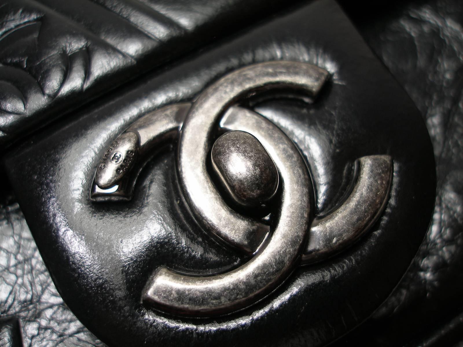 Chanel Precious Symbols Single Flap Bag Embossed Leather Medium Size /Brand New 8