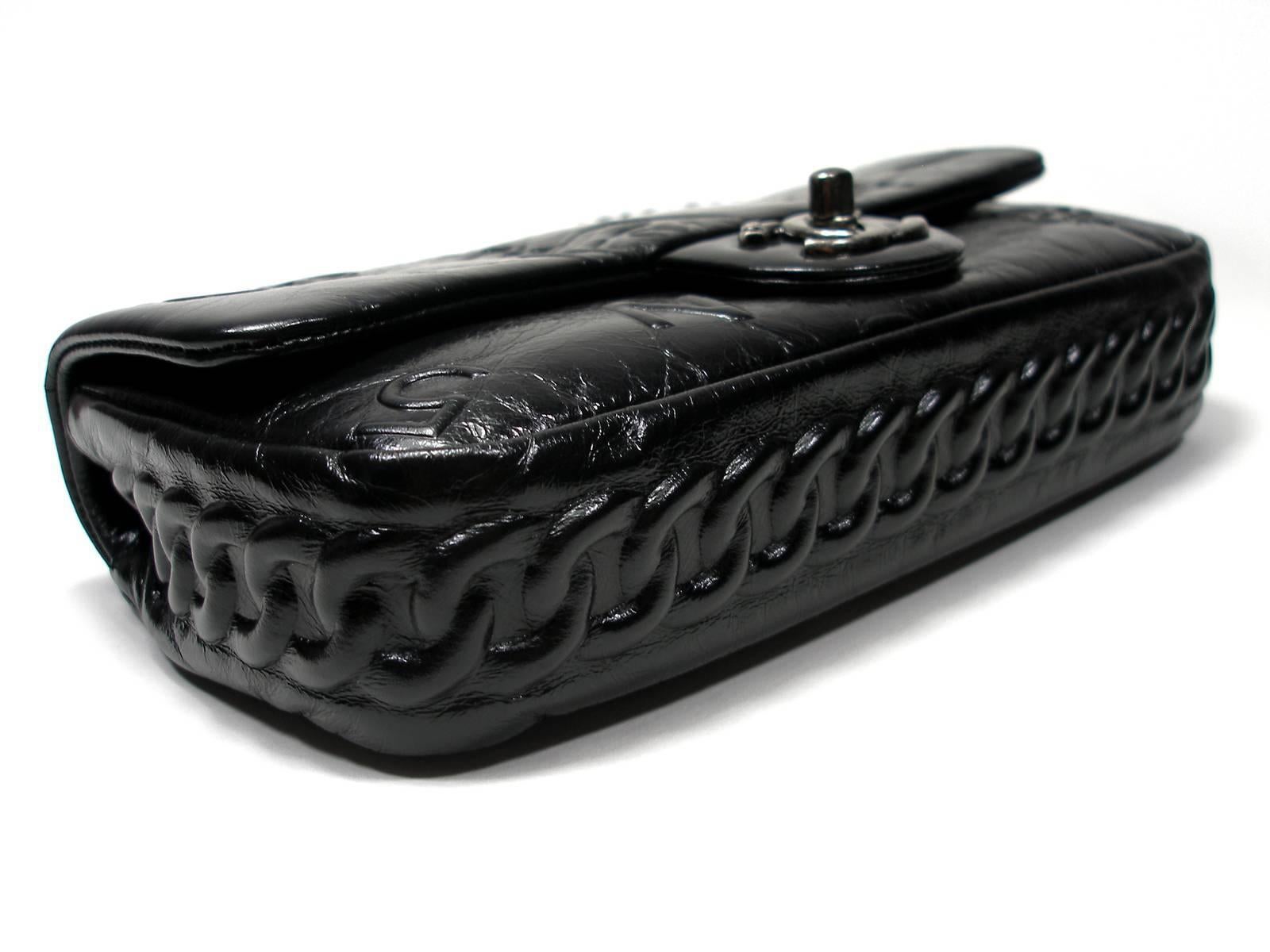 Chanel Precious Symbols Single Flap Bag Embossed Leather Medium Size /Brand New In New Condition In VERGT, FR