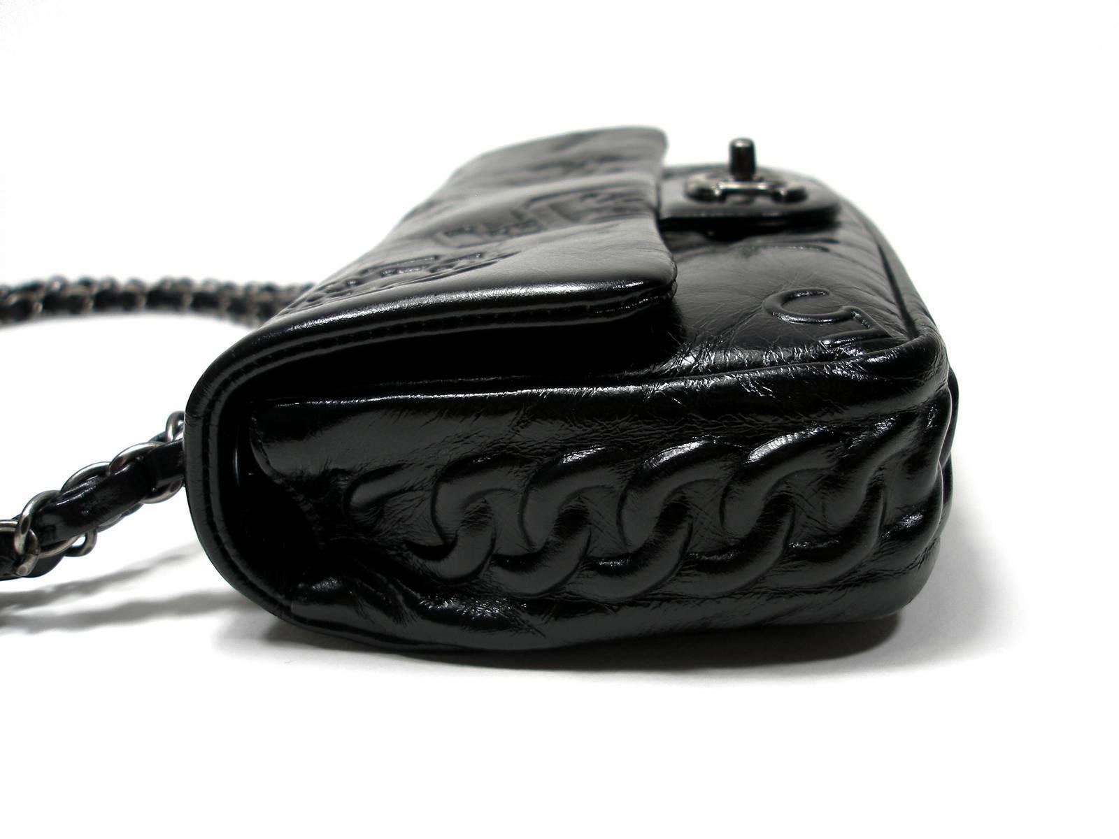 Women's Chanel Precious Symbols Single Flap Bag Embossed Leather Medium Size /Brand New