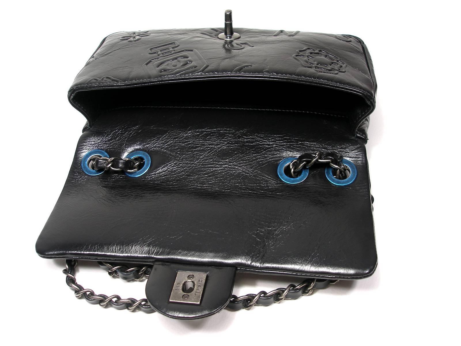Chanel Precious Symbols Single Flap Bag Embossed Leather Medium Size /Brand New 3