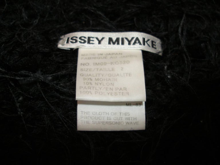 Issey Miyake Vintage Black Mohair and Ribbon Cardigan For Sale at 1stDibs