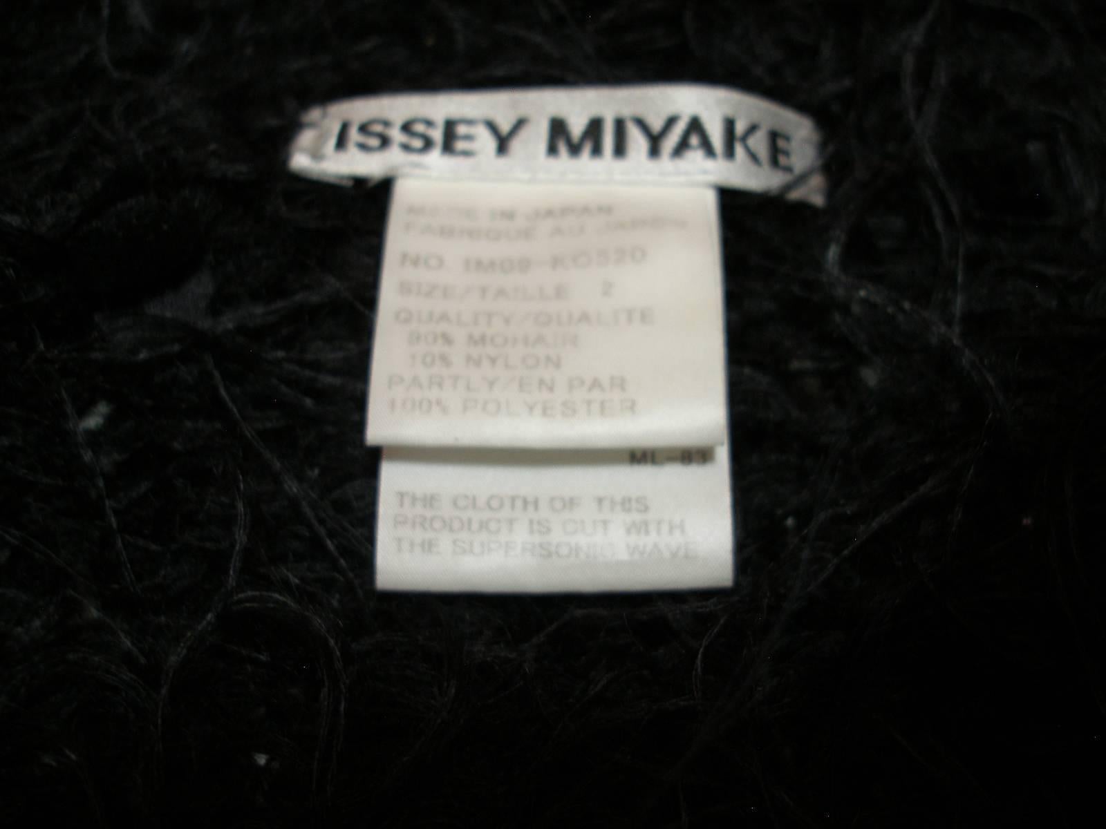 Issey Miyake Vintage Black Mohair and Ribbon Cardigan  For Sale 12