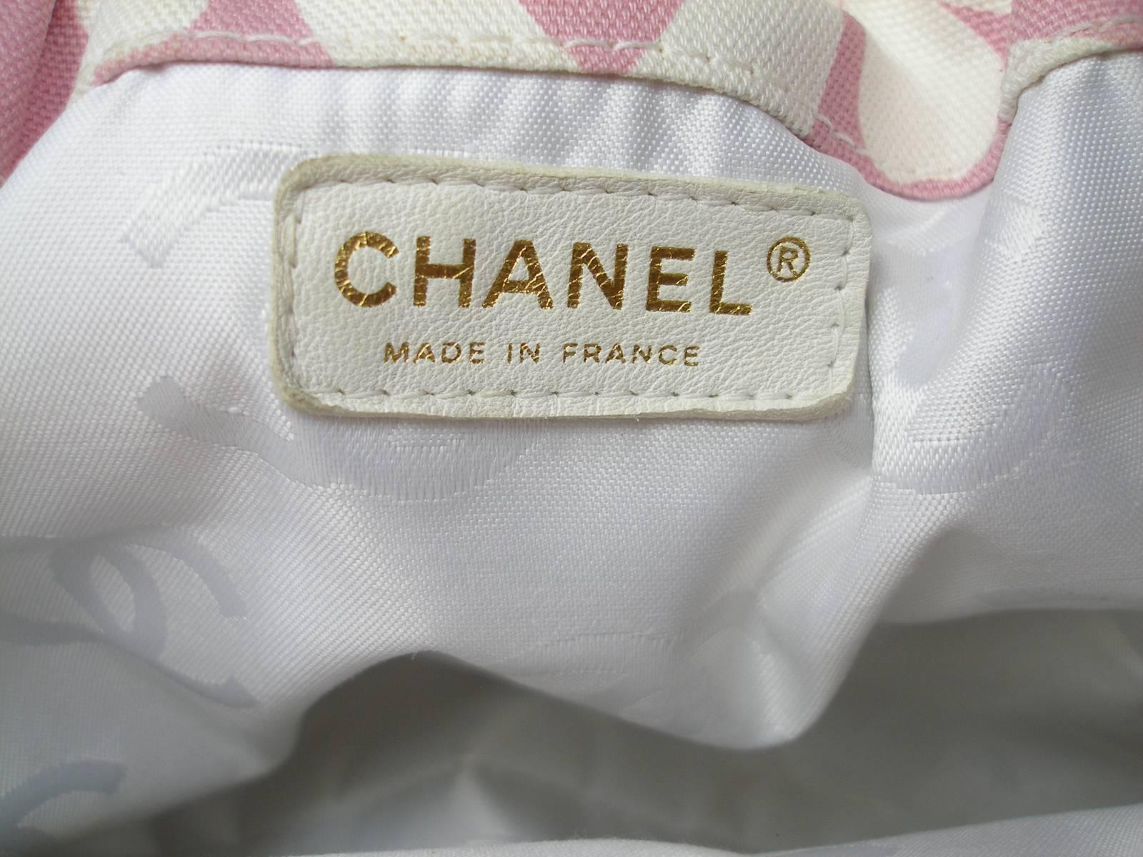 Summer 2004 Chanel Vintage CHANEL Clover chain shoulder bag Pink / Ecru XL Size 11