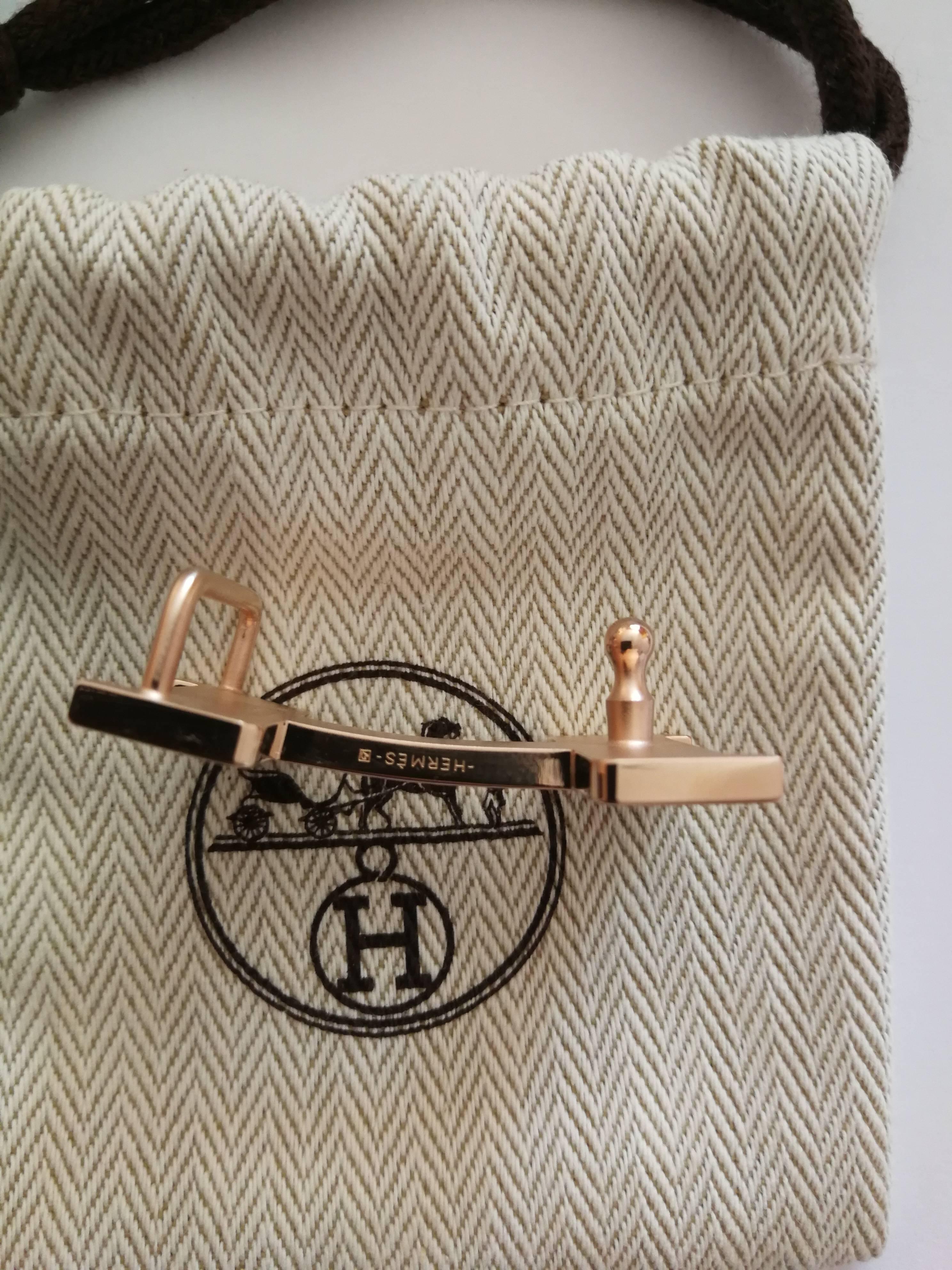 Rare Hermès Mini Constance H Buckle for strap 2.4 cm PinK Gold / Good Condition 3