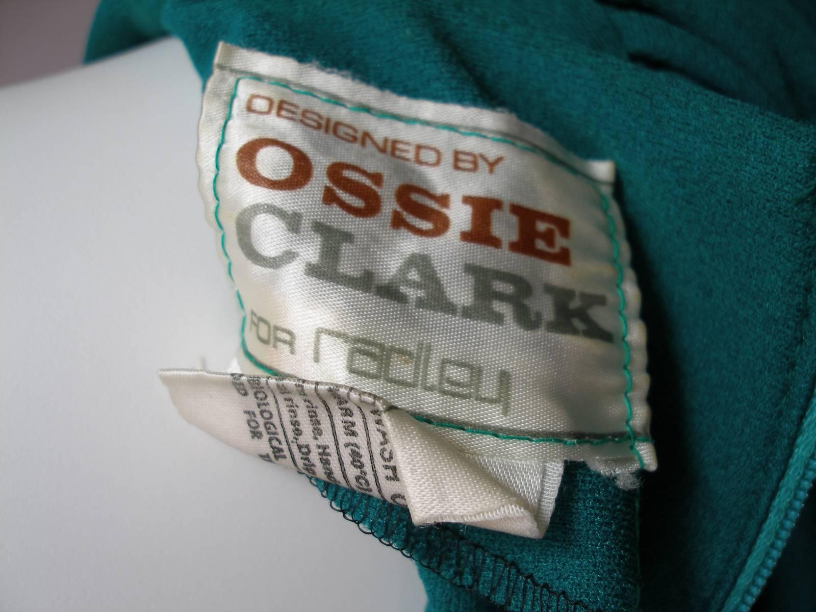Rare Vintage Deep Green Ossie Clark for Radley early 1970's Maxi Dress US 4 Size For Sale 14