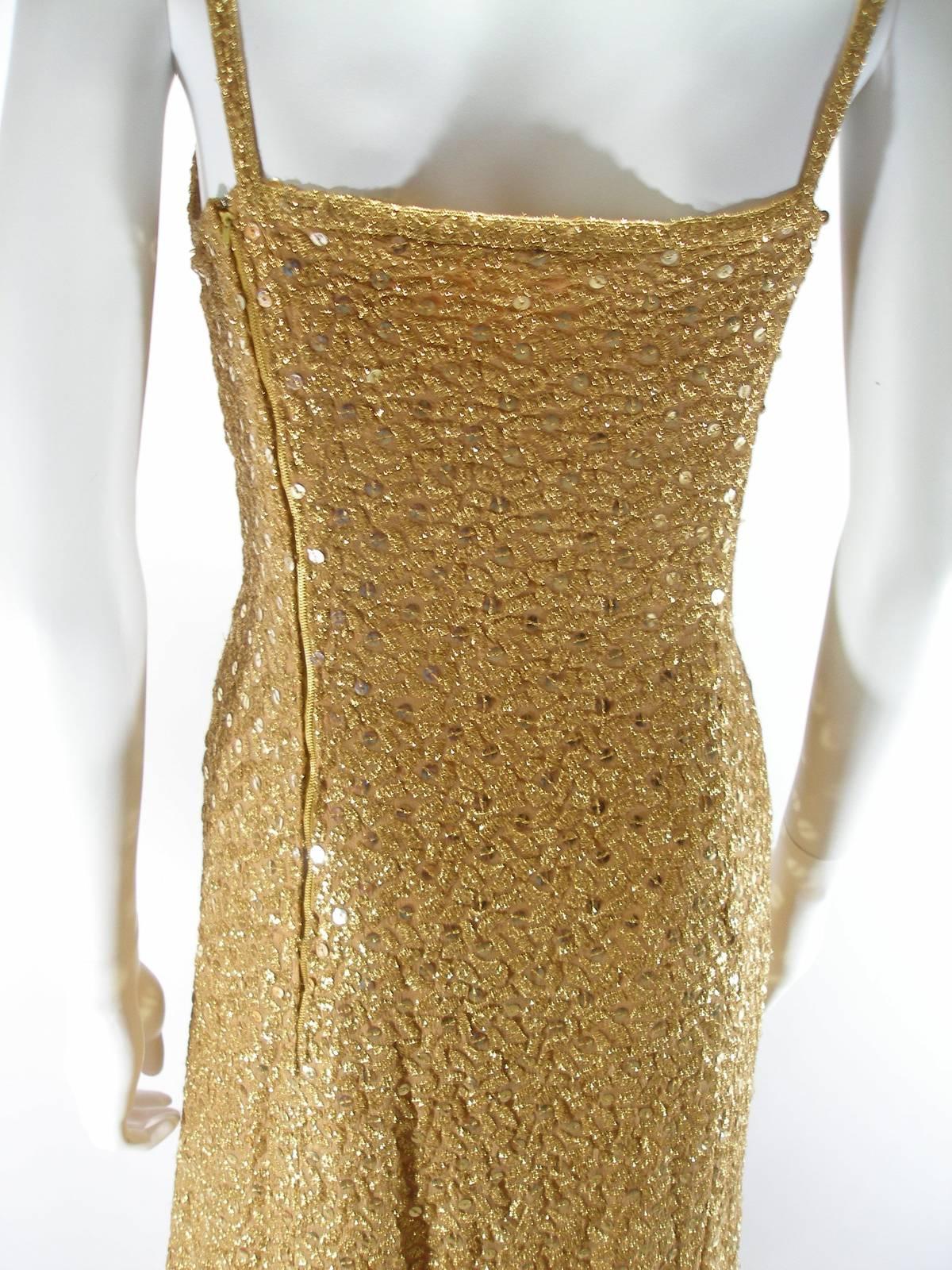 Chanel Haute Couture Vintage Suite Gold Cloque Embroidered Sequins, 1977  For Sale 4