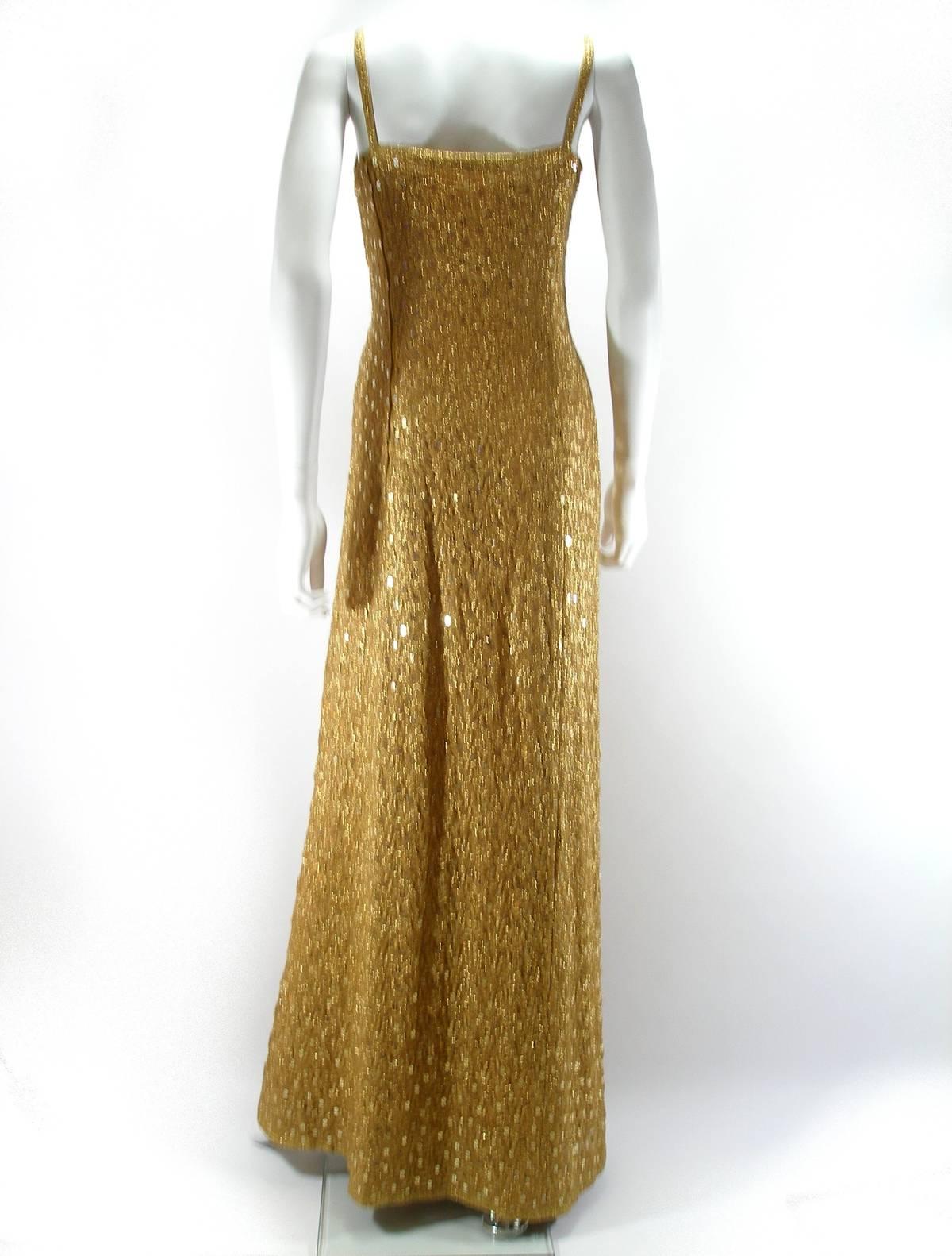 Women's Chanel Haute Couture Vintage Suite Gold Cloque Embroidered Sequins, 1977 For Sale