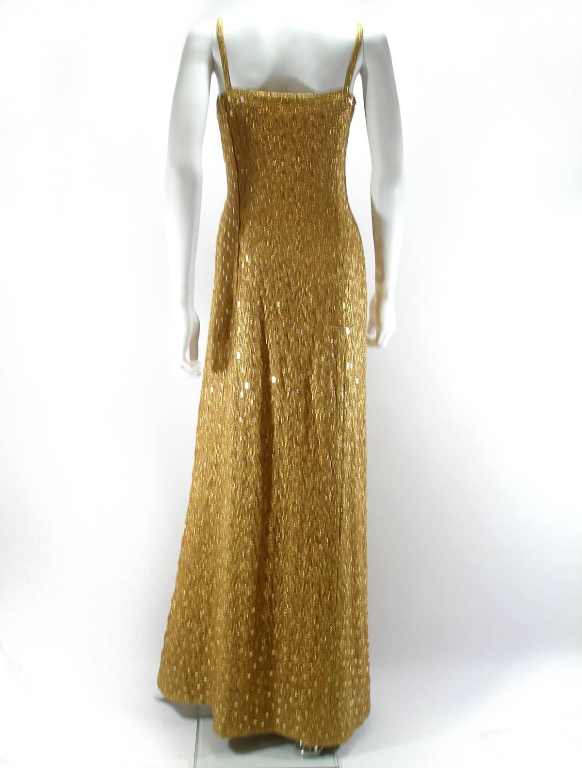 Women's Chanel Haute Couture Vintage Suite Gold Cloque Embroidered Sequins, 1977  For Sale