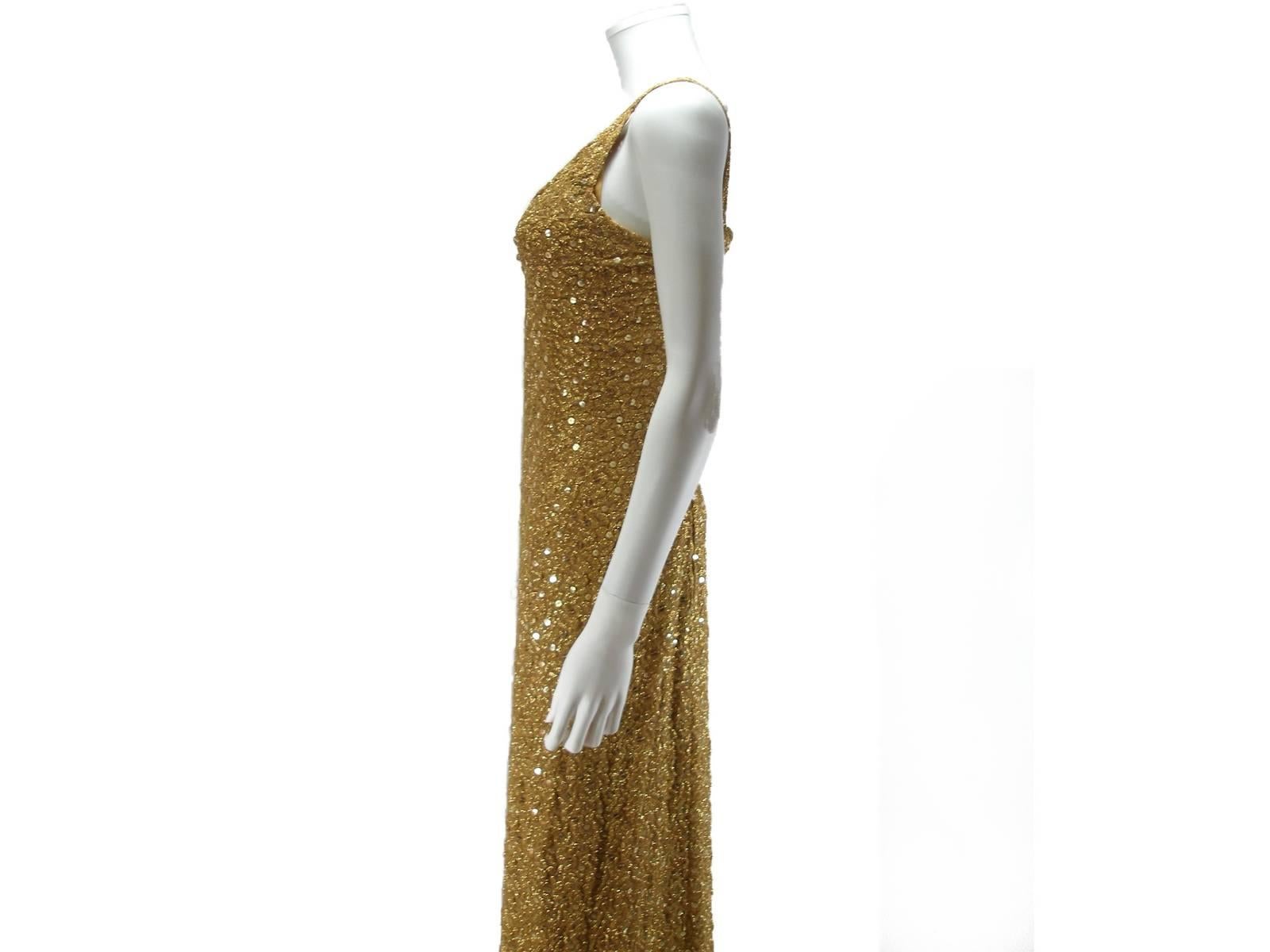 Chanel Haute Couture Vintage Suite Gold Cloque Embroidered Sequins, 1977 For Sale 2