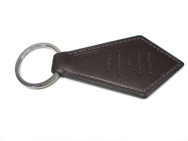 Hermès Key Ring Tab Brown Leather and Palladium L SIZE / Brand New at ...