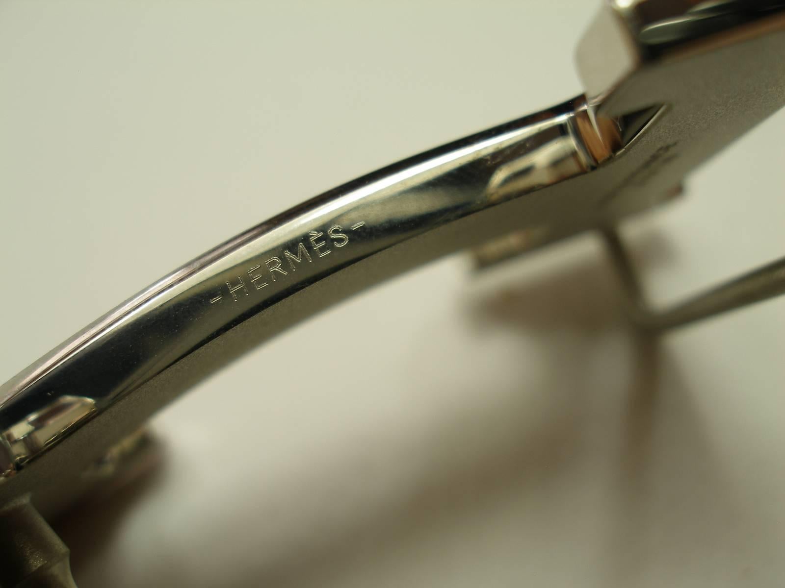 Hermès Buckle H Guilloché Palladium for strap in 32 mm / Excellente Condition 13