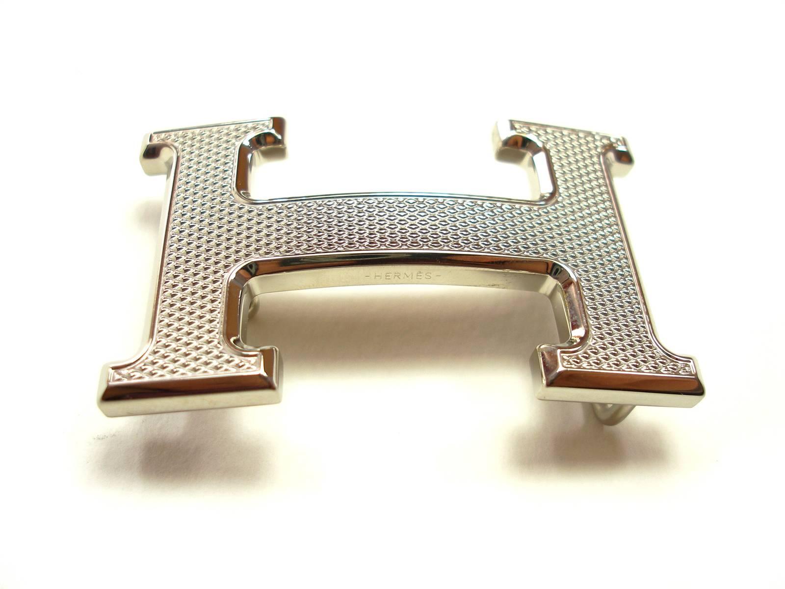 Hermès Buckle H Guilloché Palladium for strap in 32 mm / Excellente Condition 3