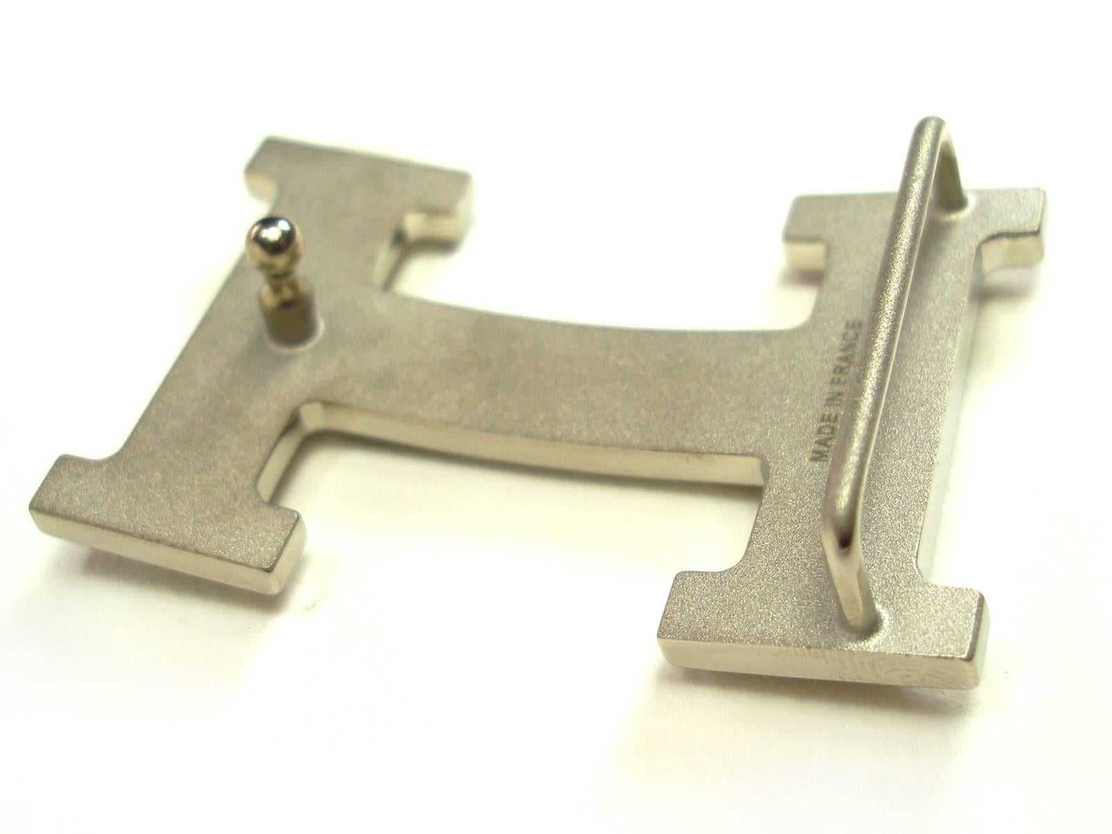Hermès Buckle H Guilloché Palladium for strap in 32 mm / Excellente Condition 5