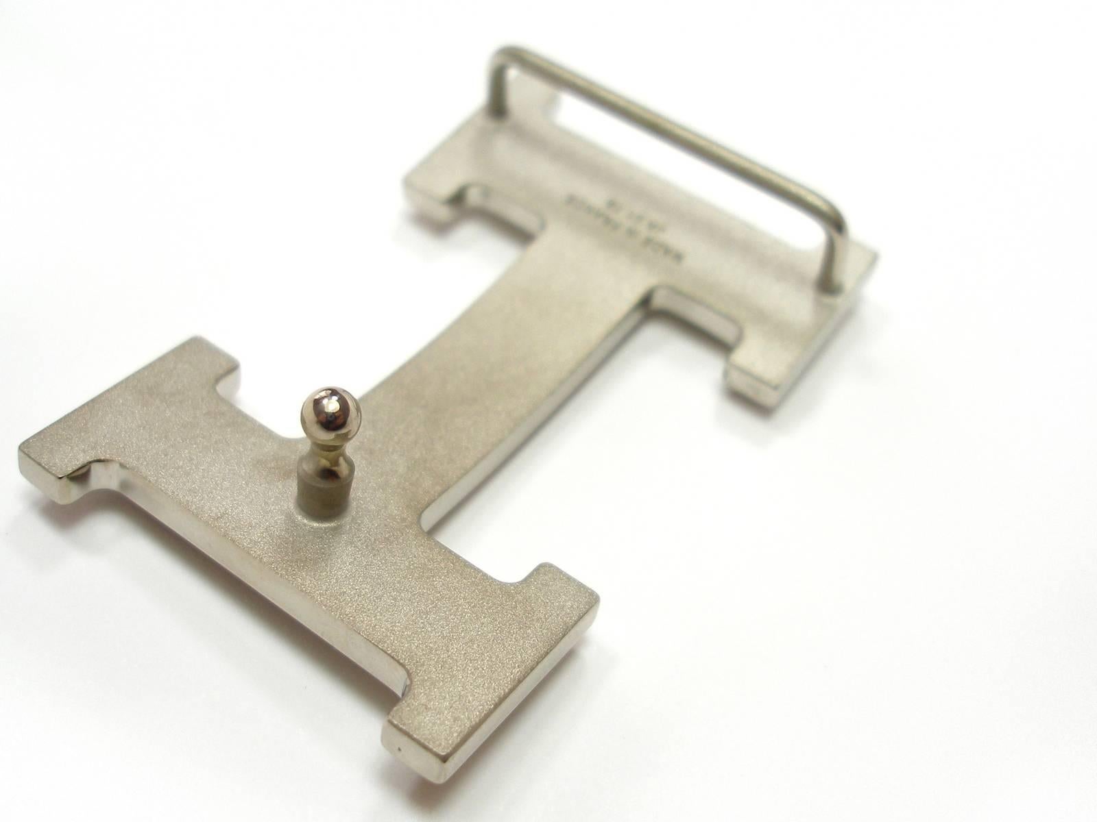 Hermès Buckle H Guilloché Palladium for strap in 32 mm / Excellente Condition 7