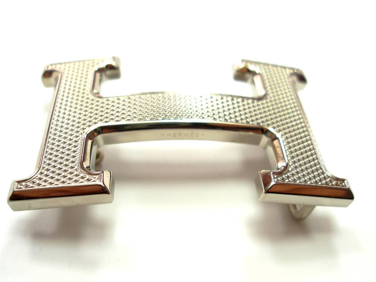 Hermès Buckle H Guilloché Palladium for strap in 32 mm / Excellente Condition 8