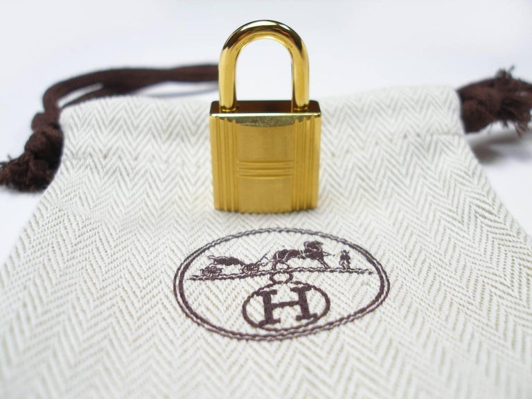 Hermès Cadenas Lock 2 Keys For Birkin or Kelly bag Gold plated shiny