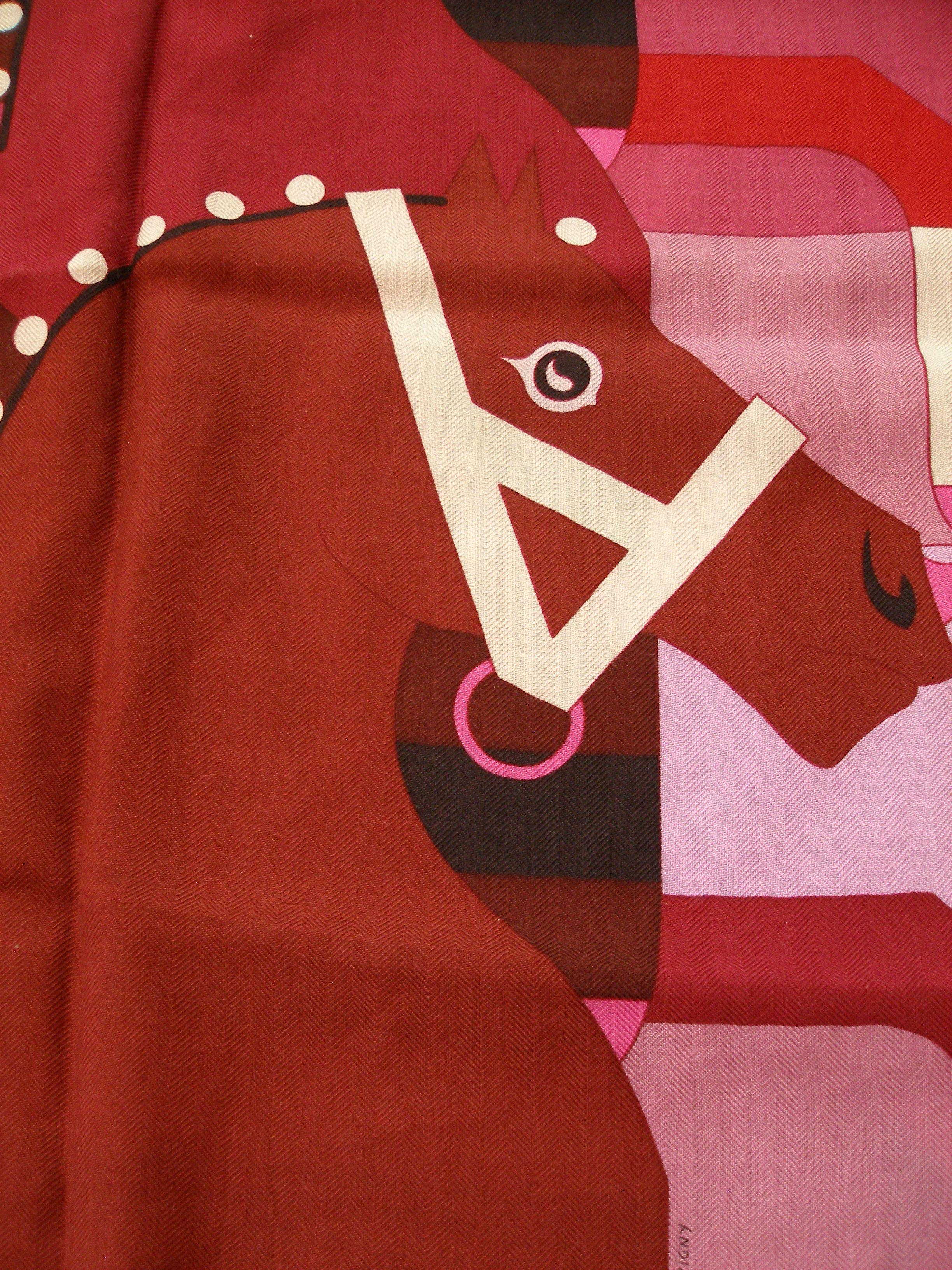 Pink Hermès Rocabar Cachemere 140 cm / 55 inch Shawl, 2018