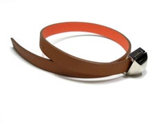 Hermès Médor Infini Bracelet Gold Crevette Leather and Palladium Double tour