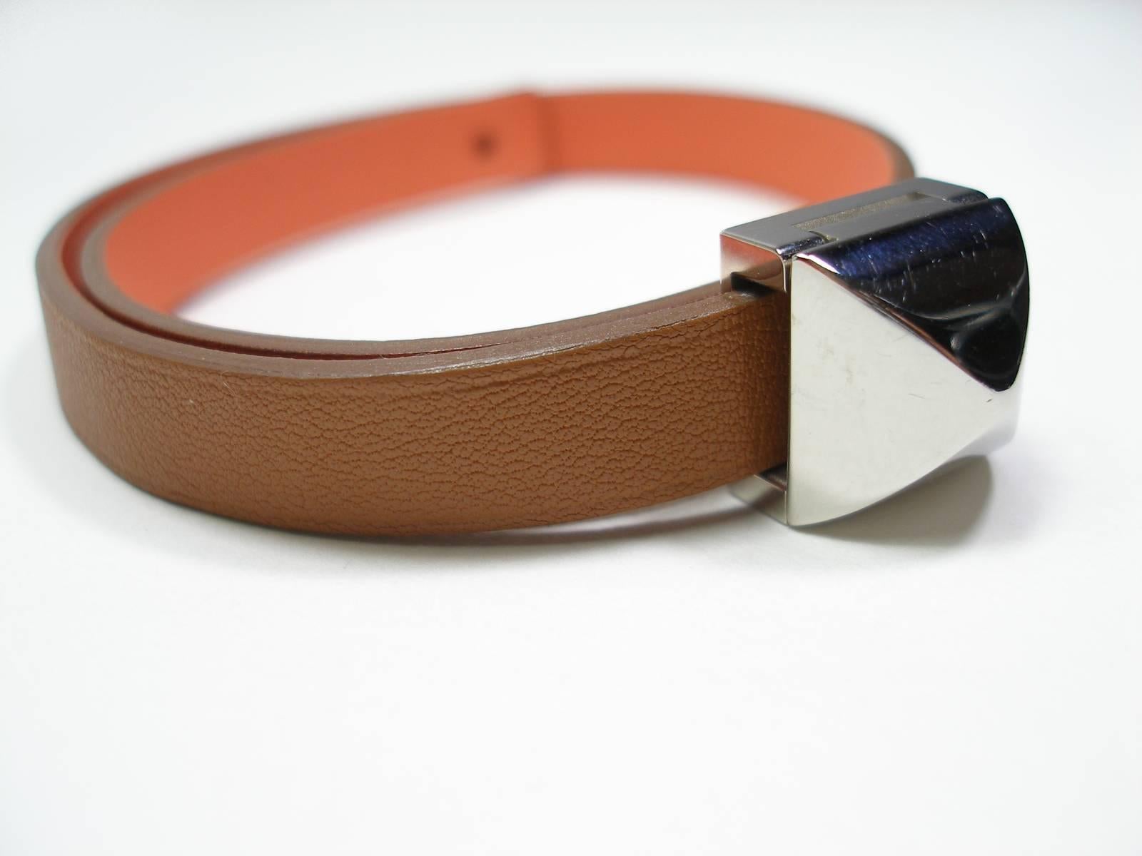 Hermès Médor Infini Bracelet Gold Crevette Leather and Palladium Double tour 7