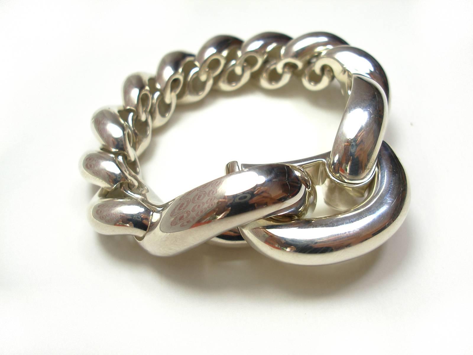 Women's or Men's RARE Hermès Vintage Torsade Géant TGM Bracelet  in Silver 925 