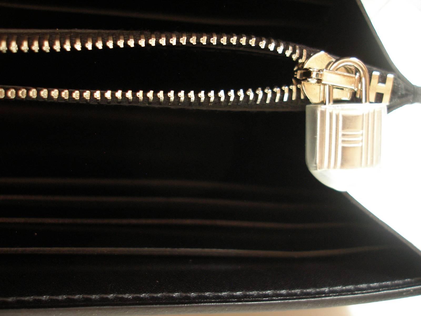 Collectible Item Hermès Long Kelly Wallet Black Box Leather Palladium Hdw / NEW 4