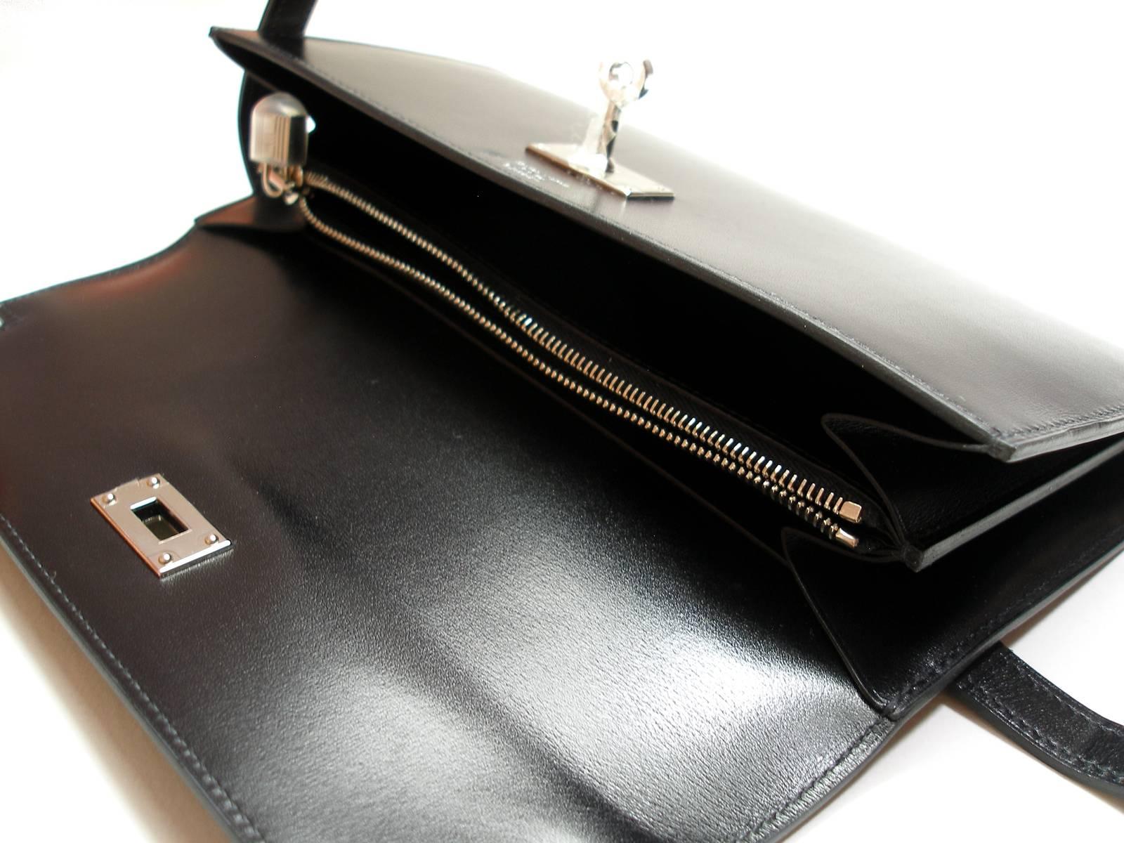 Collectible Item Hermès Long Kelly Wallet Black Box Leather Palladium Hdw / NEW 6