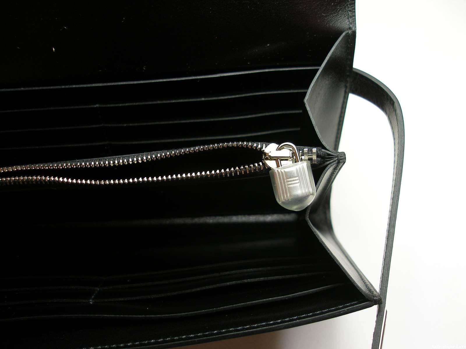 Collectible Item Hermès Long Kelly Wallet Black Box Leather Palladium Hdw / NEW 7