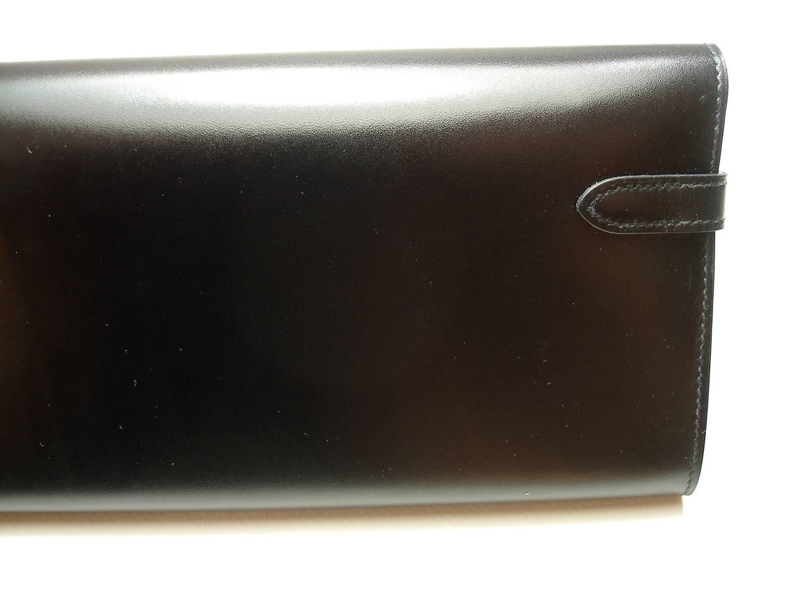 Collectible Item Hermès Long Kelly Wallet Black Box Leather Palladium Hdw / NEW 1