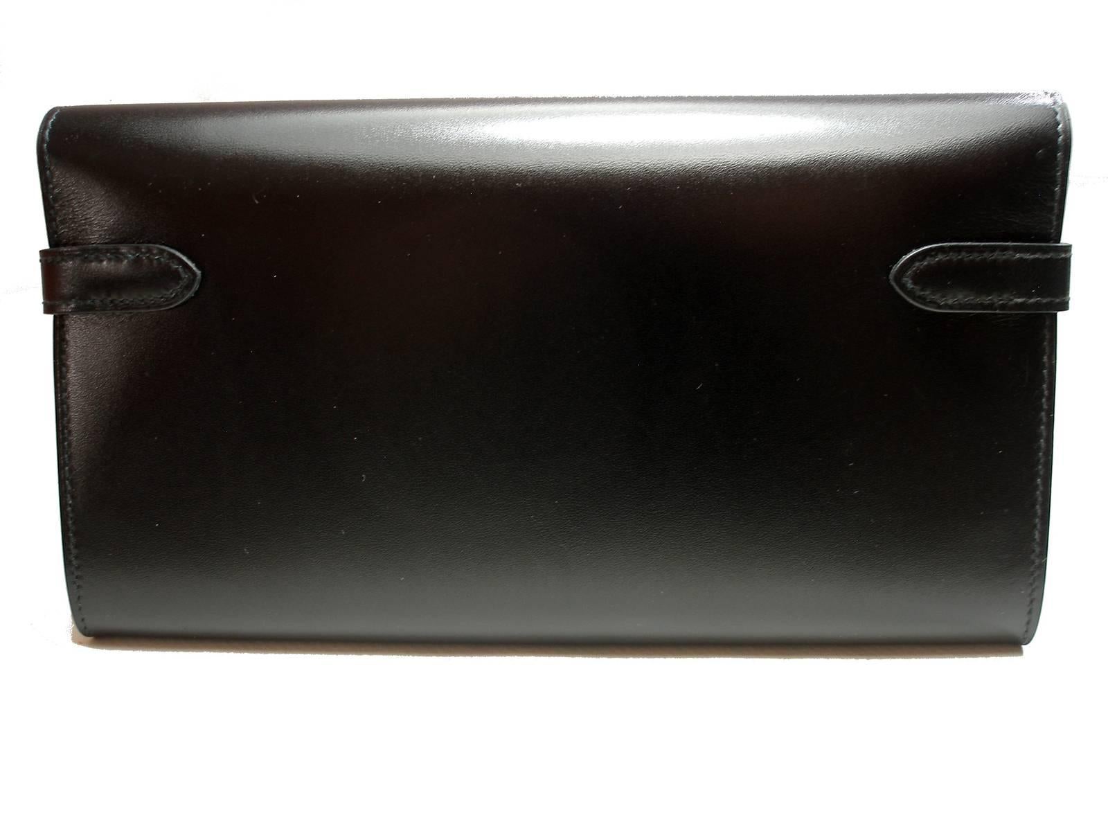 Collectible Item Hermès Long Kelly Wallet Black Box Leather Palladium Hdw / NEW 2
