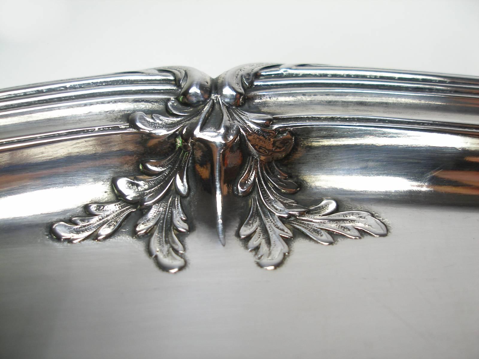 ANTIQUE French Silver Plated GALLIA by christofle Plateau Service Circa 1900 In Fair Condition For Sale In VERGT, FR