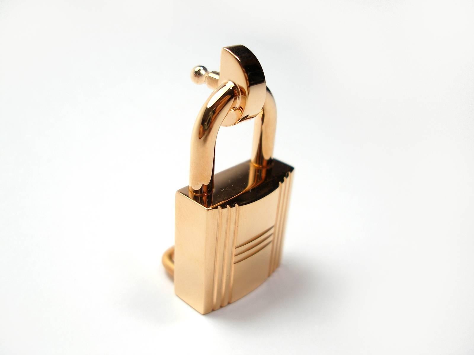 Brown INEDIT Hermès Romance Mini Cadenas Buckle Gold Plated for strap 13 mm BRAND NEW 