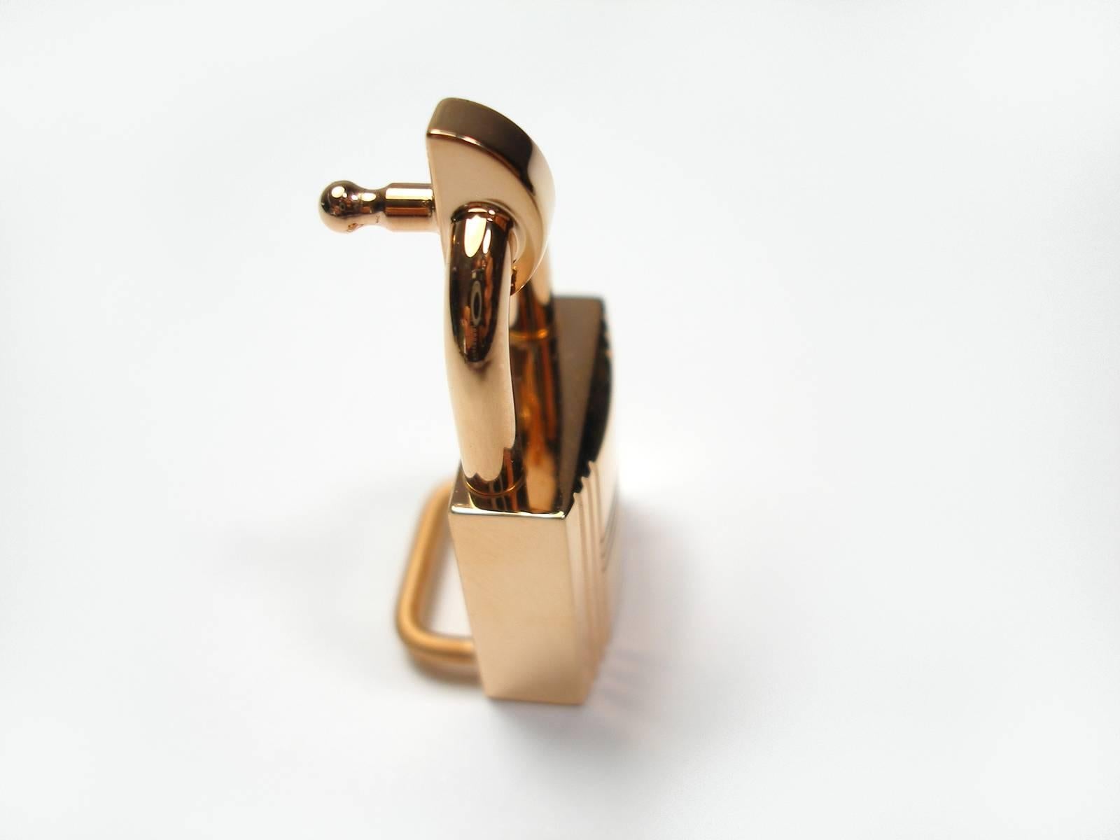 INEDIT Hermès Romance Mini Cadenas Buckle Gold Plated for strap 13 mm BRAND NEW  3