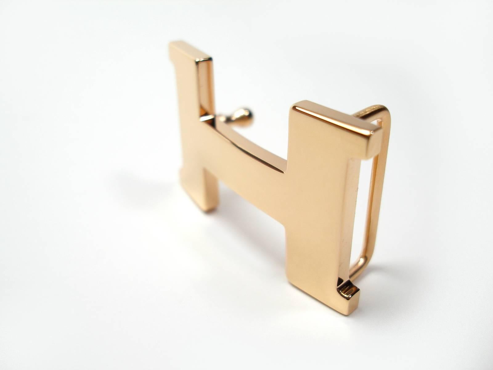 Rare Hermès Mini Constance H Buckle for strap 2.4 cm PinK Gold  In Good Condition In VERGT, FR