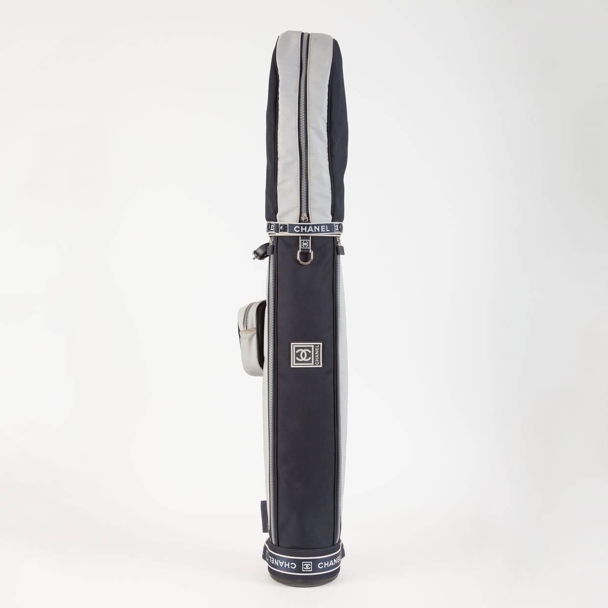 Rare Chanel Ladies Navy and White Sunday Golf Bag with Accessories at