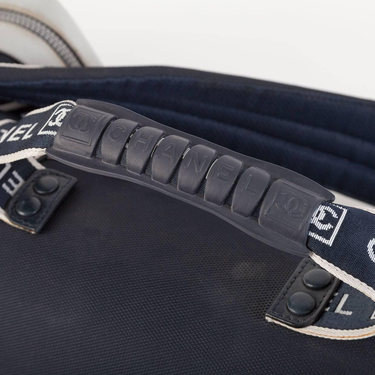 Rare Chanel Ladies Navy and White Sunday Golf Bag with Accessories at