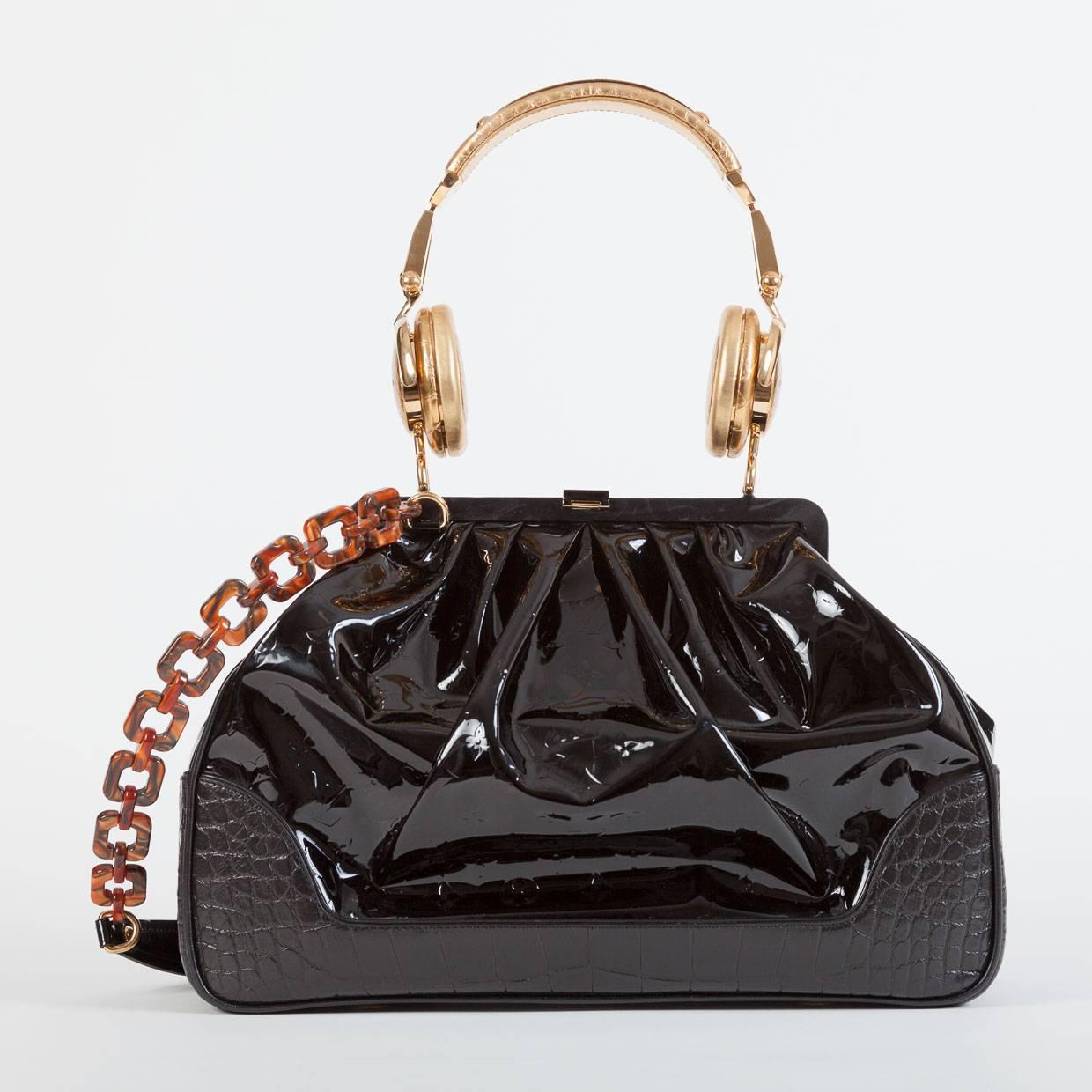 Nero Louis Vuitton Monogram Vernis Borsa per cuffie Les Extraordinaires Edizione Limitata in vendita