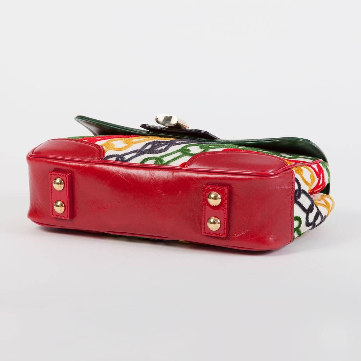Louis Vuitton Limited Edition Monogram Velvet Chains Red Dolly Pochette Bag NWOT 3