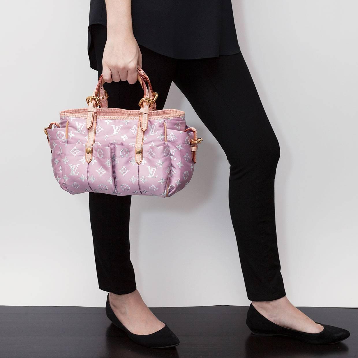 Women's Louis Vuitton Limited Edition Pink/Silver Monogram Pastel Glitter Cabas GM Bag