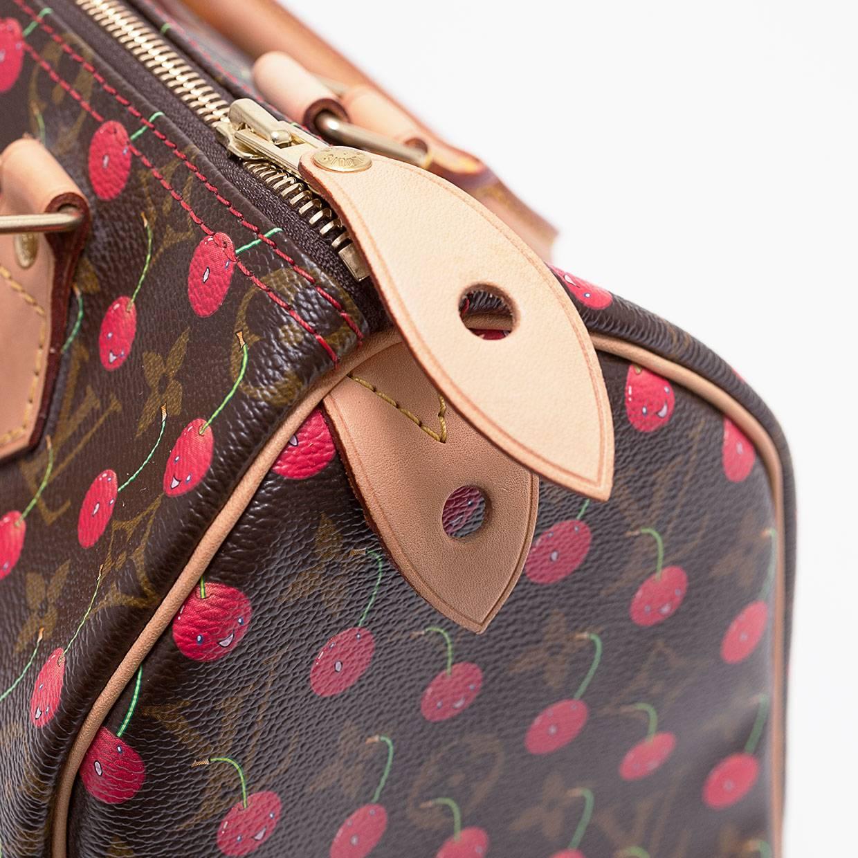 Louis Vuitton Limited Edition Monogram Cerises Speedy 25 Bag (Cherry Print) In New Condition In Columbia, MO