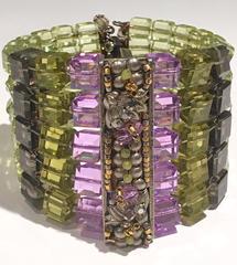 20th Century Lucite & Bead Cuff Bracelet By, Miriram Haskell